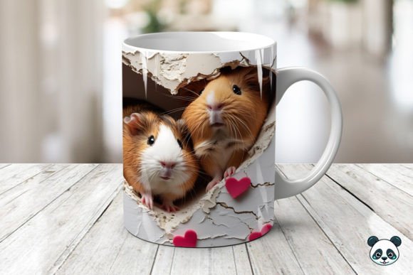 Bringing Whimsy to Your Craft: The Charm of the Mom Baby Guinea Pigs 3D Mug Wrap