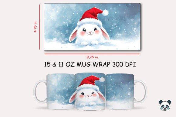 Christmas Arctic Hare Mug Wrap Design