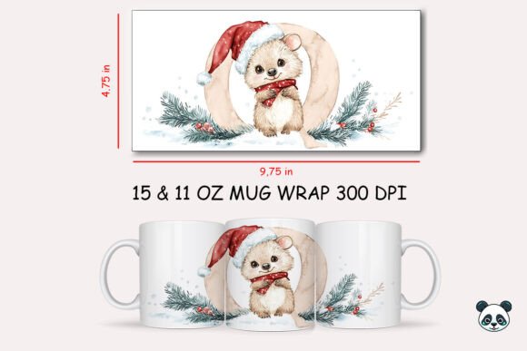 Christmas Baby Letter Q with Quokka Mug Wrap: A Festive Sublimation Design for Personalized Gifts