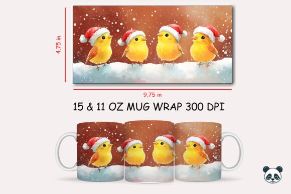 Christmas Canary Mug Wrap 1: A Festive Design