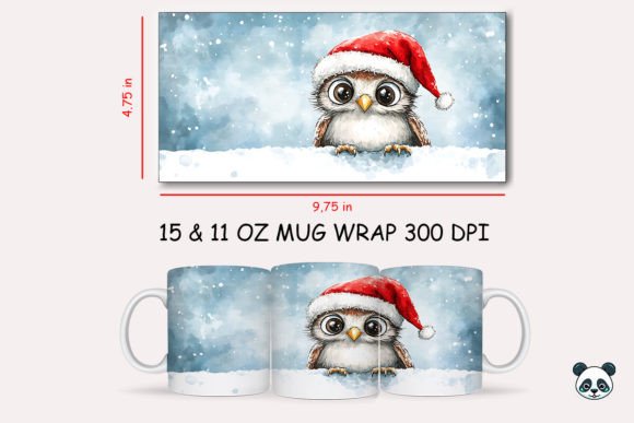 Christmas Snowy Owl Mug Wrap Guide