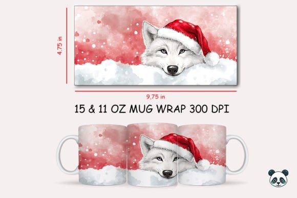 Christmas White Wolf Mug Wrap: A Guide to 3D Sublimation Design