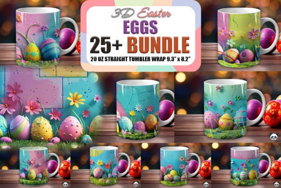 Colorful Easter Eggs 3D Mug Wrap Bundle