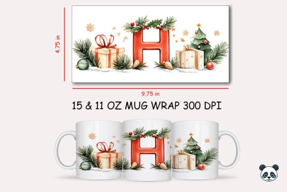 Creating Festive Gifts with the Christmas Letter H Mug Wrap Sublimation Design