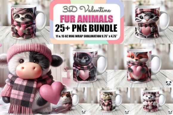 Creating Memorable Gifts with the Fur Animals 3D Valentine Mug Wrap Bundle
