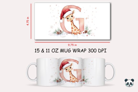 Creating Personalized Holiday Keepsakes with the Christmas Baby Letter G with Giraffe Mug Wrap 4