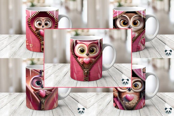 Creating Professional Valentine’s Day Merchandise with the Zipper Valentine Owl 3D Mug Wrap Bundle
