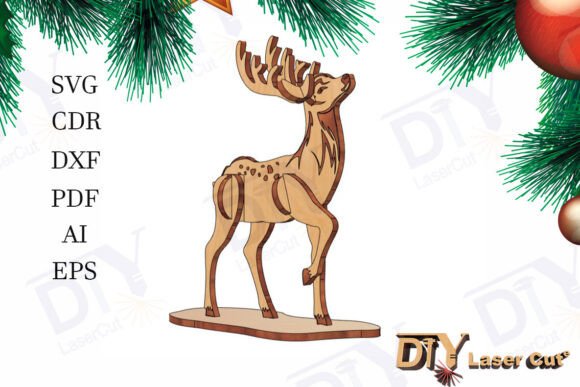 Deer 3D Puzzle Laser Cut File