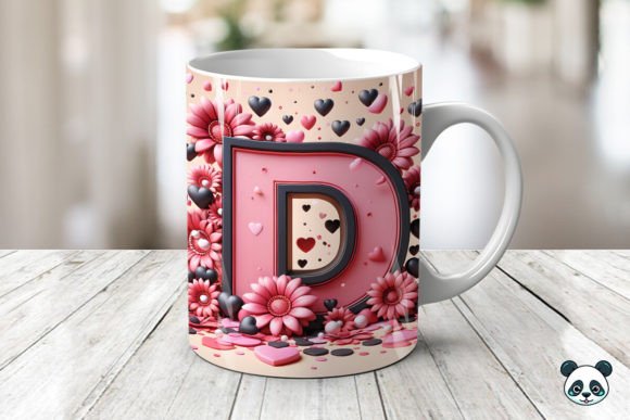 Elevate Your Sublimation Projects with the Letter D 3D Valentine Mug Wrap