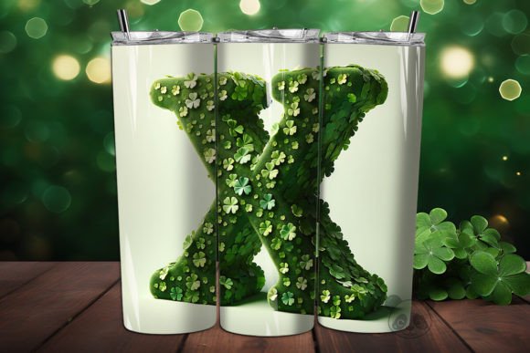 Elevate Your Sublimation Projects with the St. Shamrock Letter X 3D Tumbler Wrap