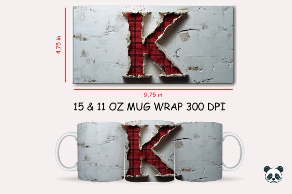 Elevating Sublimation Projects with the Red Plaid 3D Letter K Mug Wrap