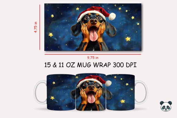 Funny Christmas Dachshund Scream Mug Wrap