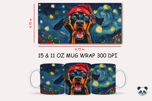 Funny Christmas Doberman Pinscher Scream Mug Wrap: Elevate Your Holiday Sublimation Projects