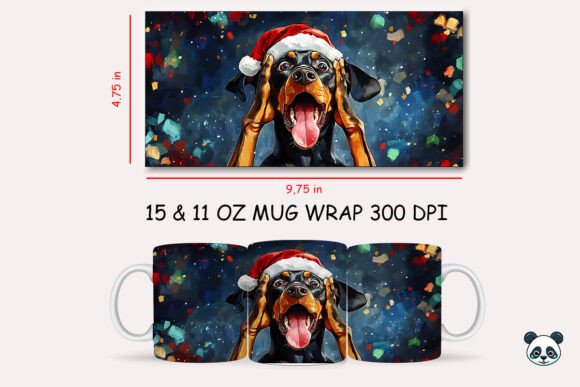 Funny Christmas Doberman Scream Mug Wrap
