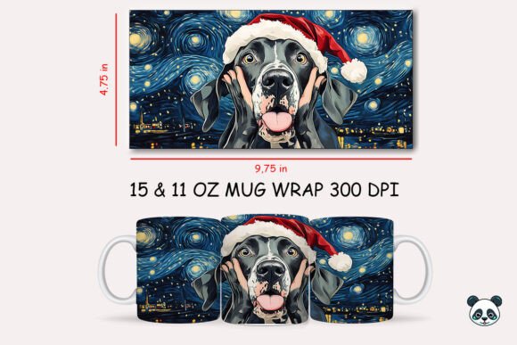 Funny Christmas Great Dane Scream Mug Wrap