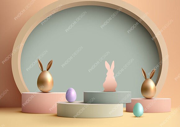 Modern Easter Podium Mockup for Spring