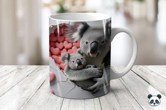 Mom Baby Koalas 3D Mug Wrap Design