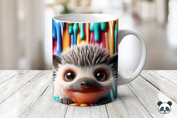 Peek a Boo Hedgehog Colorful 3D Mug Wrap: A Creative Sublimation Design Guide