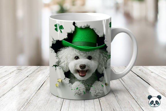 St Patrick Poodle 3D Mug Wrap 2 Design Guide