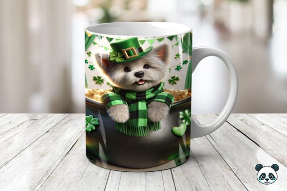 St Patrick Puppy 3D Mug Wrap: Elevating Sublimation Projects with Whimsical Design