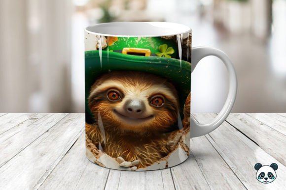 St Patrick Sloths 3D Mug Wrap Design