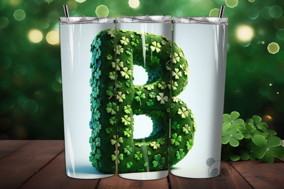 St. Shamrock Letter B 3D Tumbler Wrap