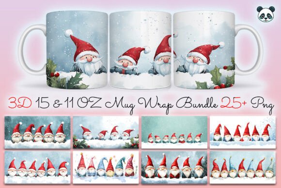 Strategic Branding with the Christmas Gnomes Mug Wrap Bundle for Sublimation Success