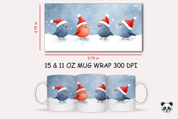 Strategic Branding with the Christmas Pigeon Mug Wrap 1: A Guide to Intentional Sublimation Design