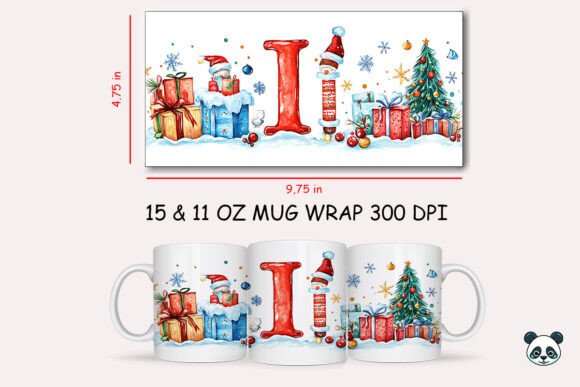 Streamlining Holiday Production with the Christmas Letter I Mug Wrap Sublimation Design