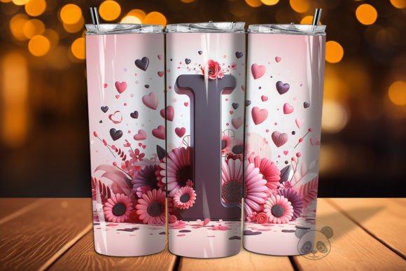 Valentine Letter I 3D Tumbler Wrap Design